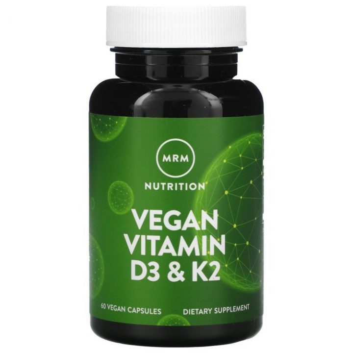 MRM, Vegan Vitamin D3 & K2, витамины D3 и K2 для веганов, 60 растительных капсул