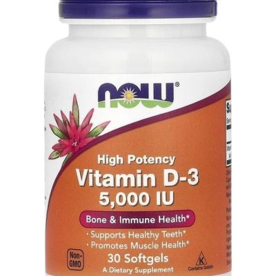 NOW Foods, Витамин D3 5000 , 30 мягких капсул