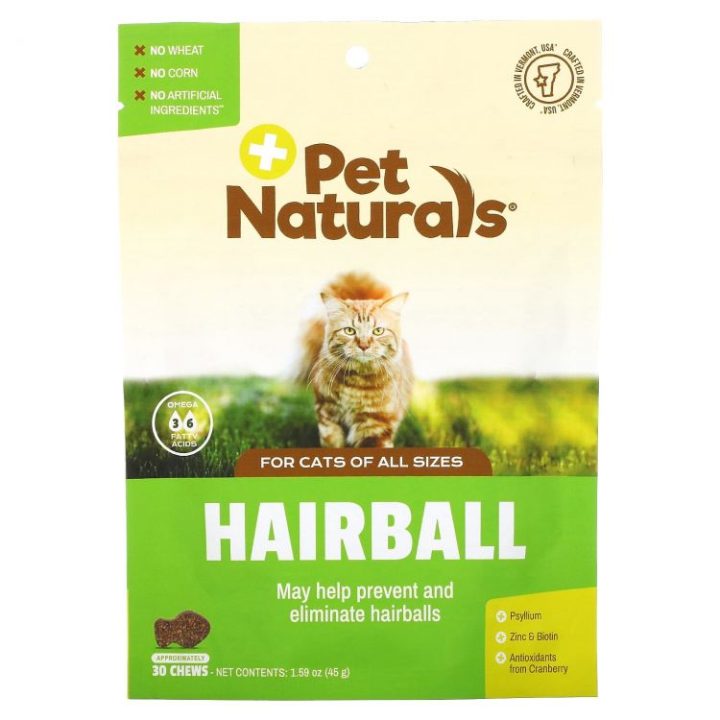 Pet Naturals, выведениe комков шерсти, для кошек, Hairball for Cats, 30 жевательных таблеток