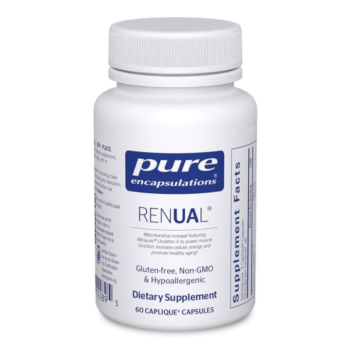 Pure Encapsulations, Renual, Urolithin A, уролитин А, 60 капсул