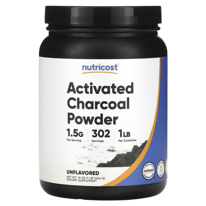 Nutricost, активированный уголь кокосовый, порошок, Activated Charcoal Powder, 454 г