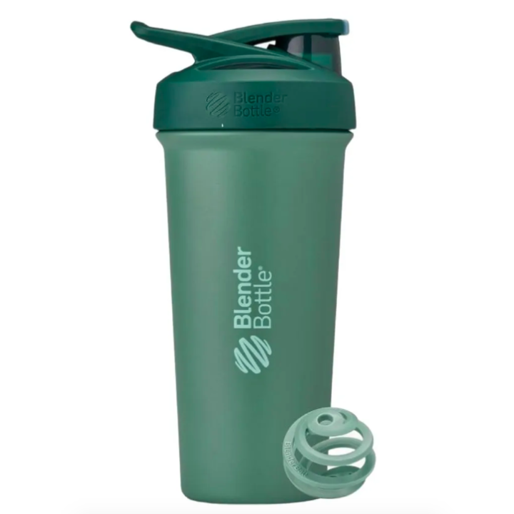 Blender Bottle, Шейкер, Sleek Sport(Sea Glass)+Ball (Jungle), сталь, 740 мл