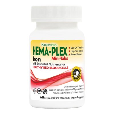 Hema-Plex, mini-tabs, комплекс с железом, 60 мини-таблеток