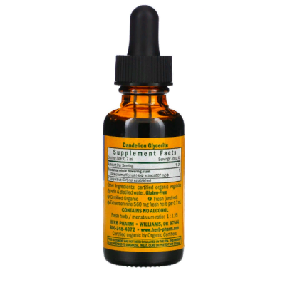 Herb Pharm, Dandelion, Одуванчик, жидкий экстракт без алкоголя, 30 мл