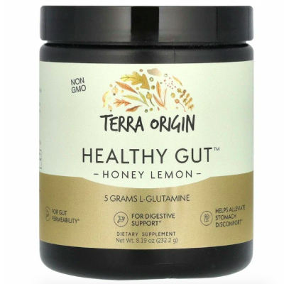 Terra Origin, Healthy Gut, Honey Lemon, Поддержка пищеварительной системы, вкус мед и лимон, 232 г