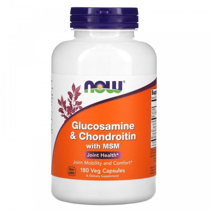 NOW FOOD, Glucosamine & Chondroitin with MSM, Глюкозамин и Хондроитин с МСМ - 180 капсул