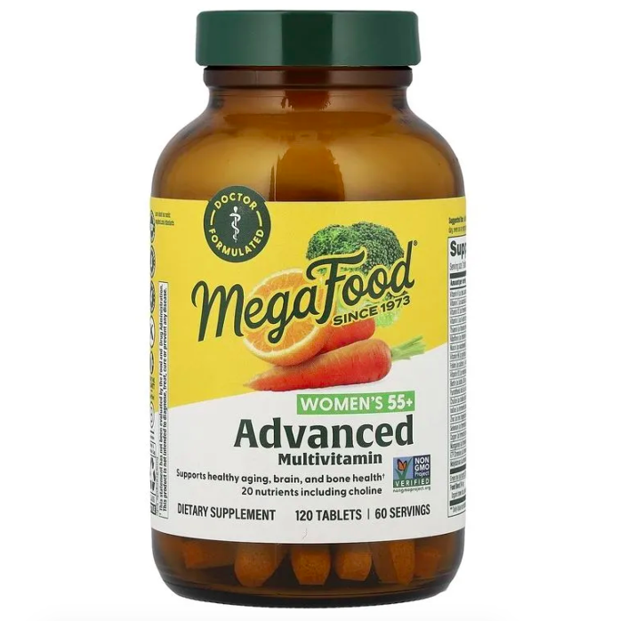 MegaFood, Womens 55+, One Advanced Multivitamin, комплекс витаминов д/женщин 55+, 120 таб