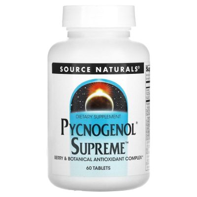 Source Naturals, Pycnogenol, Пикногенол Supreme, антикосидантный комлекс, 60 таблеток