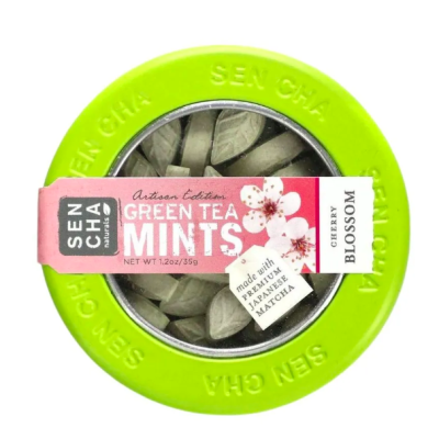 Sencha Naturals, Леденцы с зеленым чаем, для свежести дыхания, вкус вишни, 35 г