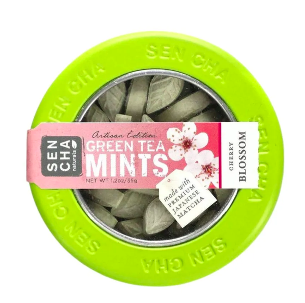 Sencha Naturals, Леденцы с зеленым чаем, для свежести дыхания, вкус вишни, 35 г
