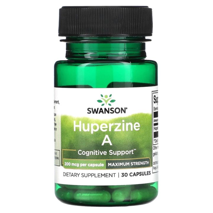 Swanson, Huperzine A, Гуперин A, поддержка когнитивных функций, 200 мкг, 30 капсул