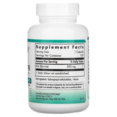 Nutricology, Ox Bile, бычья желчь, 500 мг, 100 капсул
