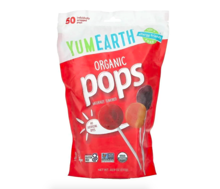 YumEarth, Organic Pops, Органические леденцы, ассорти, 50 леденцов