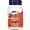 Витамин D3 5000 NOW Foods, 120 капсул