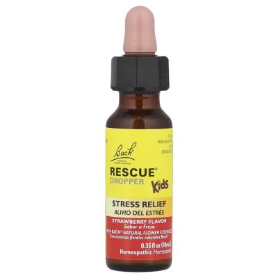 Bach, Rescue Remedy, Kids Strawberry Dropper, капли для снятия стресса у детей, клубника, 10 мл до 08/26