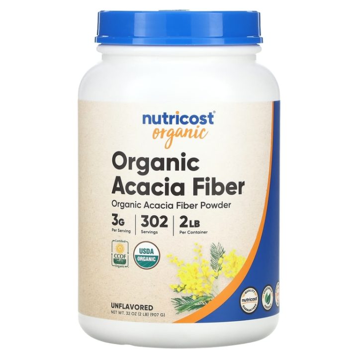 Nutricost, Порошок из органической клетчатки акации, без добавок, 907 г