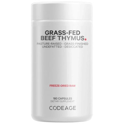 CodeAge, Тимус говяжий (зобная железа), травяного откорма, Grass-fed Beef Thymus, 180 капсул