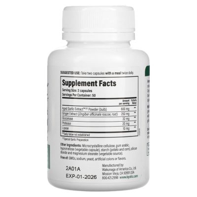 Kyolic, Aged Garlic Extract, Экстракт чеснока, формула 102, улучшение пищеварения, 100 капсул