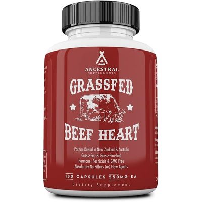Ancestral Supplements, вытяжка из говяжьего сердца травяного откорма, 180 капсул
