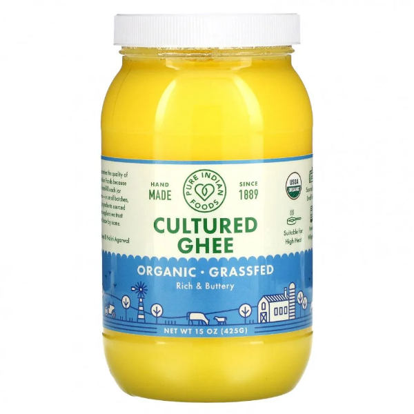 Pure Indian Foods, Ghee, Органическое топленое масло ГХИ, 425 г