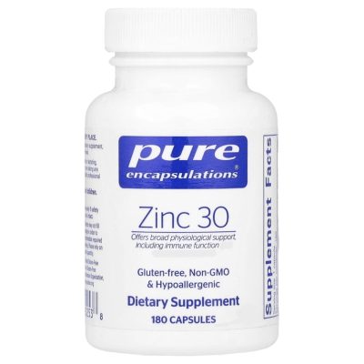 Pure Encapsulations, Zinc 30, Цинк пиколинат 30 мг, 180 капсул