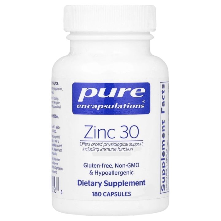 Pure Encapsulations, Zinc 30, Цинк пиколинат 30 мг, 180 капсул