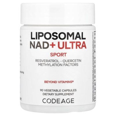 CodeAge, NAD+ Ultra, Липосомальный НАД+, ресвератрол, кверцетин, факторы метилирования, 90 капсул