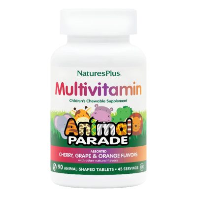 NaturesPlus, Мультивитамины для детей Animal Parade, со вкусом вишни, винограда, апельсина, 90 таблеток