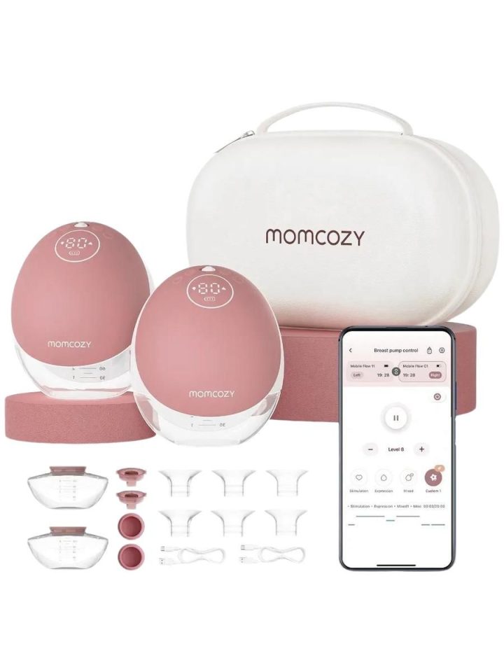 Momcozy, беспроводной молокоотсос Mobile Flow Hands-Free Breast Pump (M9), цвет Cozy Red.