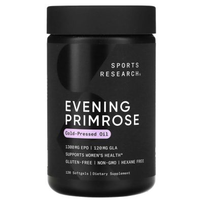 Sports Research, Evening Primrose, масло примулы вечерней, 1300 мг, 120 капсул