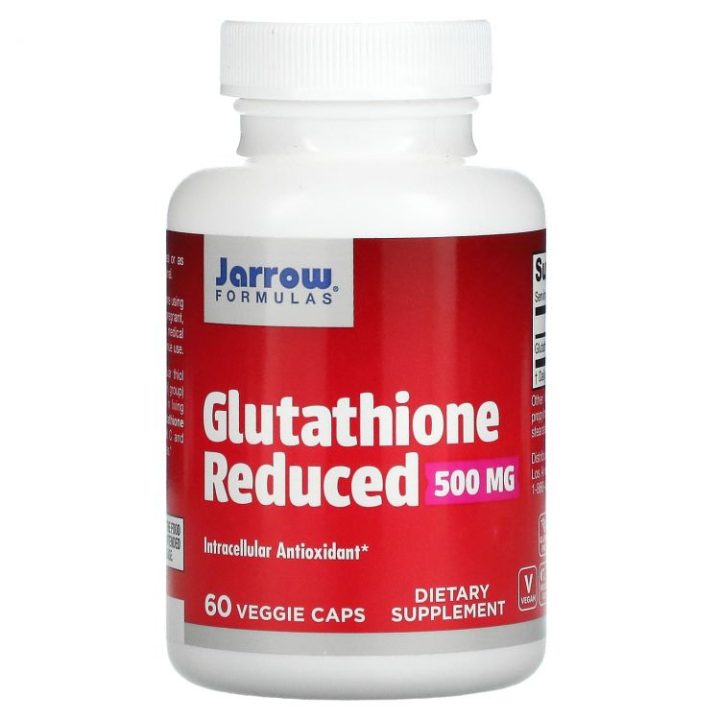 Glutathione Reduced, глутатион, 500 мг, 60 капсул, Jarrow