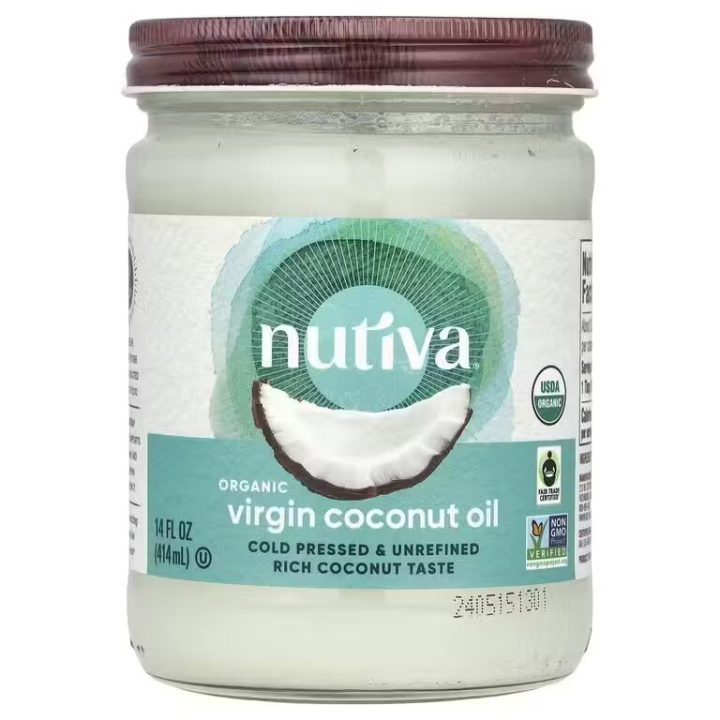 Nutiva, Organic Coconut Oil, Органическое кокосовое масло первого отжима, 414 мл