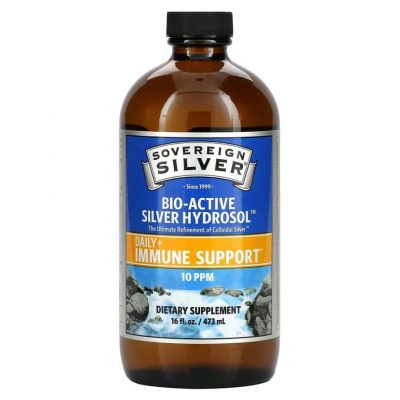 Sovereign Silver, коллоидное серебро, Bio-Active Silver Hydrosol, 10 мкг/мл, 473 мл