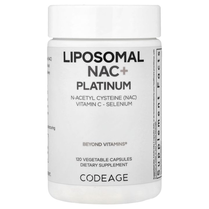 CodeAge Liposomal NAC+ Platinum, N-ацетил-L-цистеин с витамином С и селеном, 120 капсул