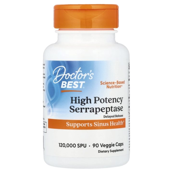 Doctor's Best, Serrapeptase, Серрапептаза, 120 000 SPU, 90 капсул
