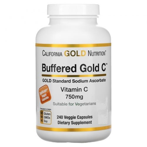 Витамин C Gold Buffered, С-750мг, California Gold Nutrition