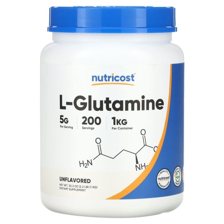 Nutricost, L-Glutamine, L-глютамин, без добавок, 1 кг (200 порций)