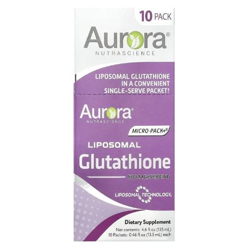 Aurora Nutrascience, Мегалипосомальный глутатион с витамином C, 10 пакетиков по 13,5мл