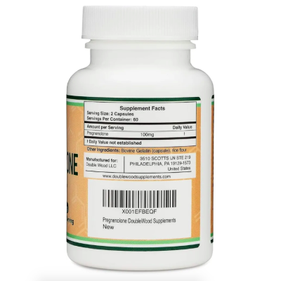 Double Wood Supplements, Pregnenolone, Прегненолон 100 мг, 120 капсул