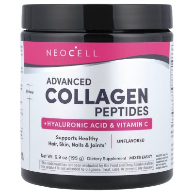 Neocell, пептиды коллагена с гиалуроновой кислотой и витамином C, 390 г