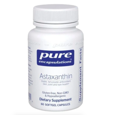 Pure Encapsulations, Astaxanthin, Астаксантин, 4 мг, 60 мягких капсул, срок до 10/25
