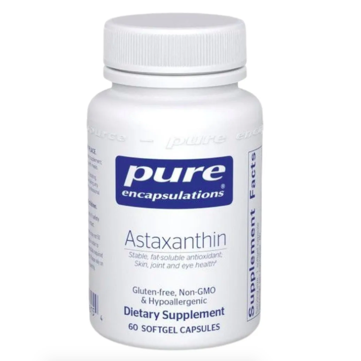 Pure Encapsulations, Astaxanthin, Астаксантин, 4 мг, 60 мягких капсул, срок до 10/25