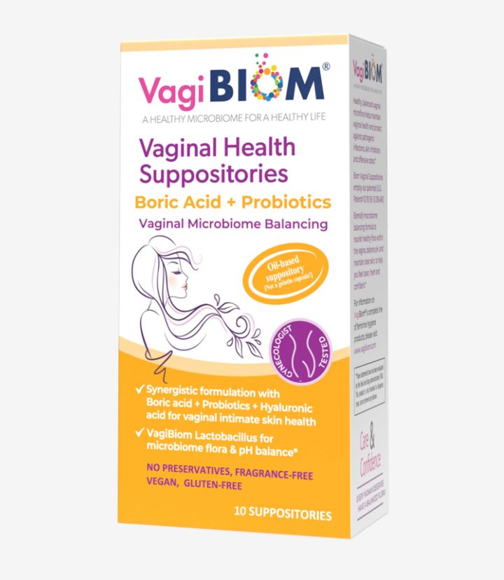 Biom Probiotics, Пробиотические суппозитории с борной кислотой для женщин, 10 штук