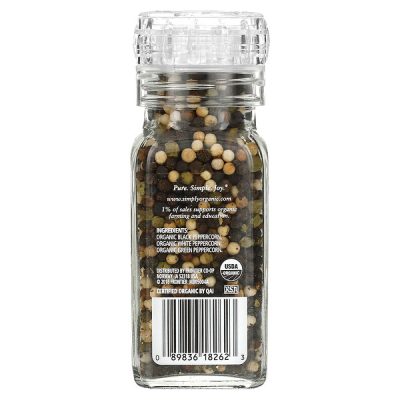 Simply Organic, Peppercorn Mix, Get Crackin, Смесь перцев с мельницей, 85 г