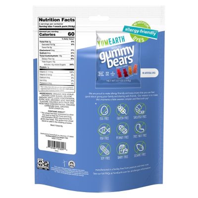 YumEarth, Жевательные мармеладные мишки, ассорти вкусов, Gummy Bears, 5 пакетиков