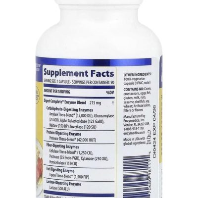 Enzymedica, Digest Complete, пищеварительные ферменты, 90 капсул