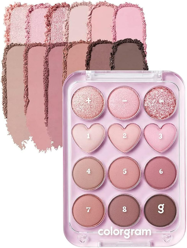 COLORGRAM, Pin Point, Палитра теней для век, 02 розовый/сиреневый, 9,9 г