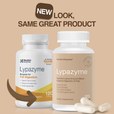 Houston Enzymes, Lypazyme, Липазим, препарат для переваривания жиров, 120 капсул