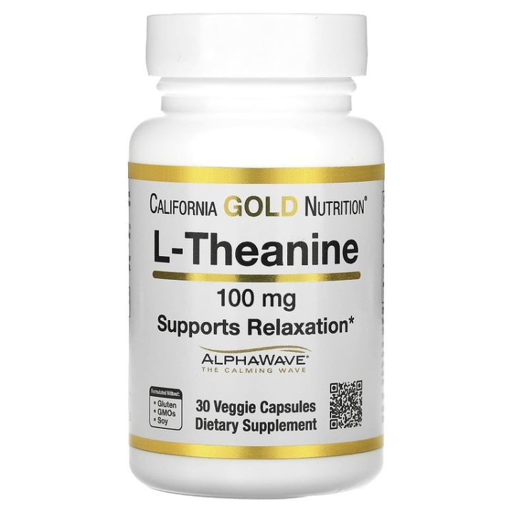 California Gold, L-theanine, л-теанин 100мг, 30 капсул