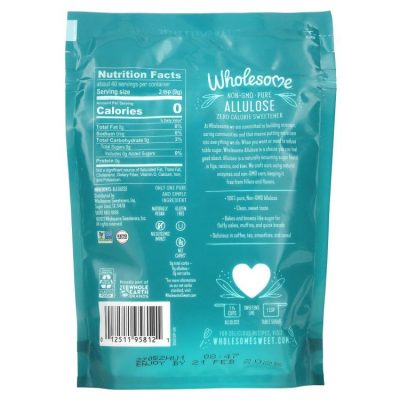 Wholesome, Allulose, аллюлоза, сахарозаменитель без калорий, Zero Calorie Sweetener, 340 г